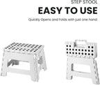 Folding Step Stool, 9 Inch Lightweight Foldable Stool Kids Step Stool for Kitchen Bathroom Home Bedroom, Sturdy Kid Foot Stepping Stool, White