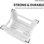 Folding Step Stool, 9 Inch Lightweight Foldable Stool Kids Step Stool for Kitchen Bathroom Home Bedroom, Sturdy Kid Foot Stepping Stool, White