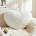Heart Pillows for Valentine's Day, White Heart Shaped Pillows, Ultra Soft Small Cute Fluffy Pillows, Love Throw Pillows Gifts, Women Girls Living Room Decor 10x13 Inch