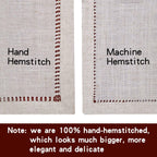 Handmade Hemstitch Beige Table Runner Or Dresser Scarf, Rectangular 14 By 108 Inch