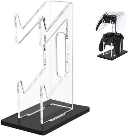 Universal Dual Game Controller Holder Desk Stand for PS4 PS5 Xbox ONE Switch, Perfect Display and Organization, Gaming Controller Accessories(Transparent Acrylic) (2T/Black)