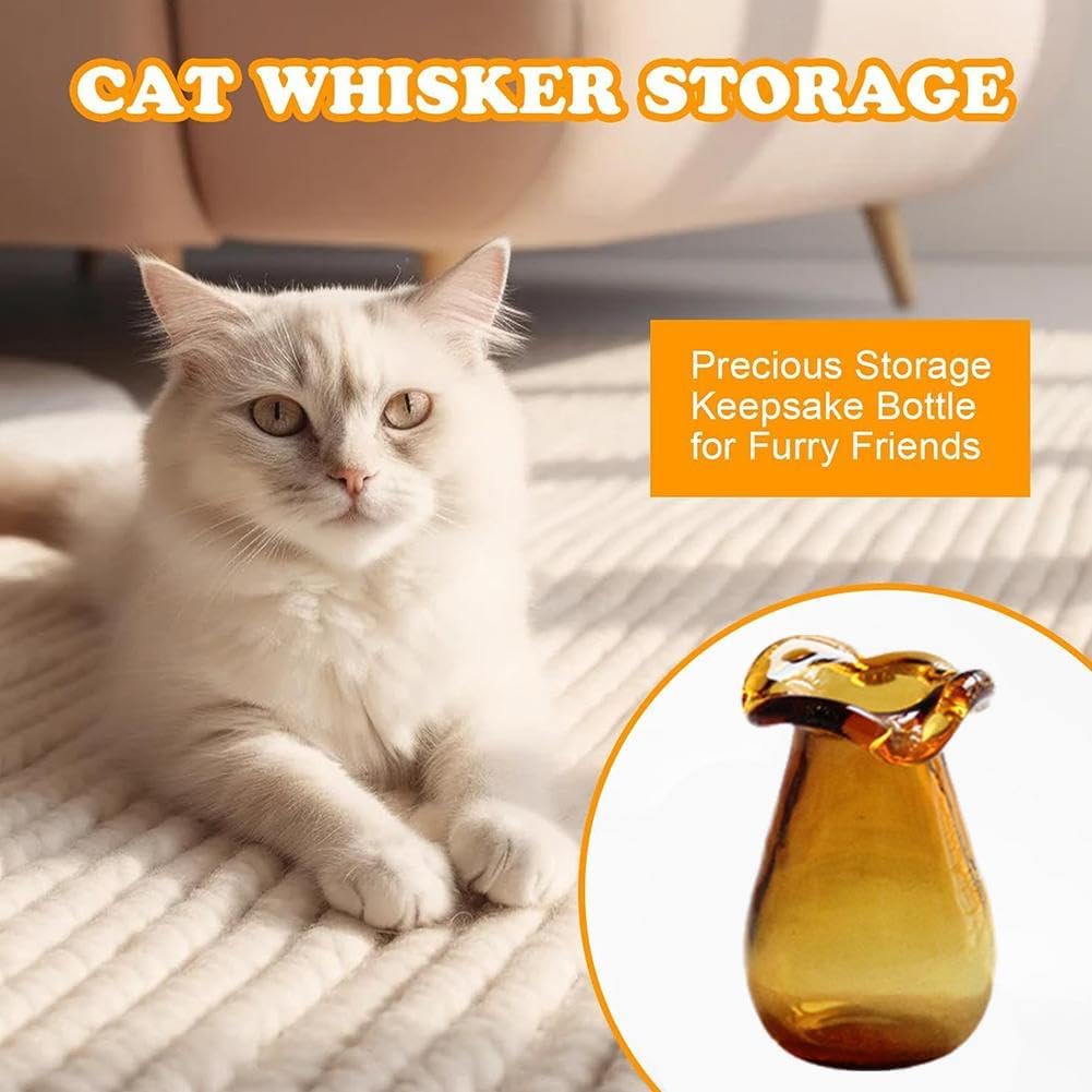 Tiny Vase for Cat Whisker, Cat Whisker Jar Holder, Miniature Flower Vase, Cat Whisker Storage Collection, Miniature Glass Vase Ornaments, Cat Memorial Gifts for Cat Lovers