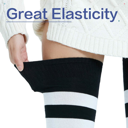 Extra Long Cotton Stripe Thigh High Socks Over the Knee High Socks