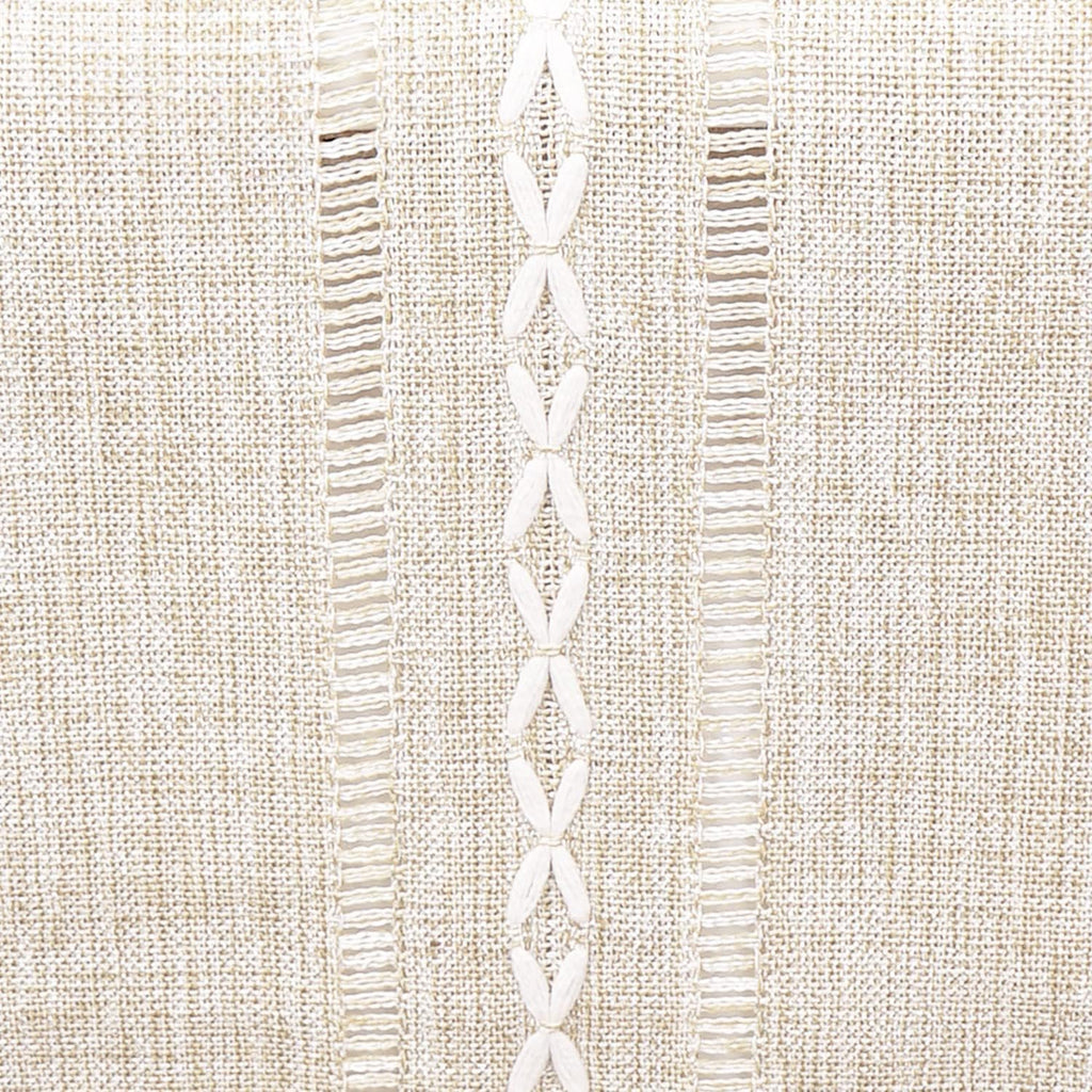 Fall Table Runner Farmhouse Rustic Style 13“ x 90”, Braided Striped Linen Cream Table Runner 90 Inches Long with Tassels for Dining Room Kitchen Reading Dresser Décor,Ivory White