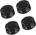Electric Guitar Volume Knobs, 4-Pack, Acrylic Coarse Spline, Black, Compatible with Epiphone Les Paul SG