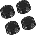 Electric Guitar Volume Knobs, 4-Pack, Acrylic Coarse Spline, Black, Compatible with Epiphone Les Paul SG