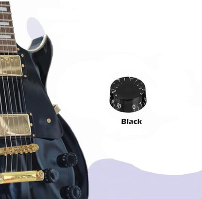 Electric Guitar Volume Knobs, 4-Pack, Acrylic Coarse Spline, Black, Compatible with Epiphone Les Paul SG