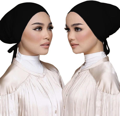 Women Under Scarf Hat Hijab Cap Islamic Muslim Under Scarf Hijab Cap with Tie-Back Closure