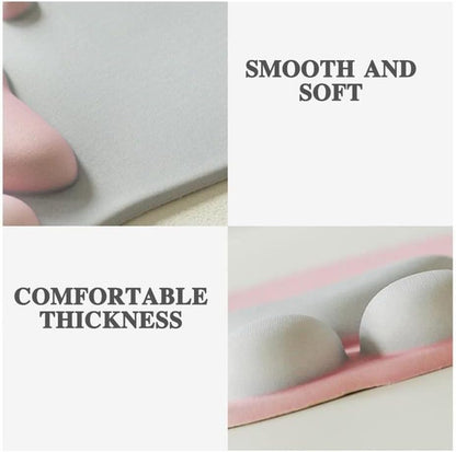 Cat Paw Mouse Pad, Cute 3D Soft Silicone Wrist Rest Support Cushion, Nonslip, Ergonomic Comfort Mouse Mat - for Office, Home Computer, Laptop,Pink