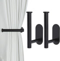 2 Pack Adhesive Curtain Holdbacks - No Drill Curtain Tie Backs & Pull Backs Curtain Holders for Drapes (2, Black)