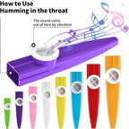24 Pieces Plastic Kazoos Multi Colors Kazoo Musical Instruments Great Gift for Music Lovers Good Companion for Guitar, Ukulele, Violin, Piano Keyboard