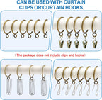 44 Pack Curtain Rings with Eyelets, Metal Drapery for Pinch Pleat Curtains, Drape Ring 1.5 Inch I D, Fits Up to 1.2 in Rod (Bronze) Antique Bronze -