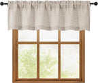 Linen Valances for Windows 1 Pcs, Light Filtering Textured Farmhouse Short Small Valance Curtains Bathroom Basement Living Room Bedroom, Rod Pocket Half Over Sink, 60Wx14L Inch 60"W x 14"L (Pack of 1)