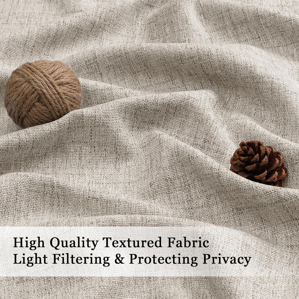Linen Valances for Windows 1 Pcs, Light Filtering Textured Farmhouse Short Small Valance Curtains Bathroom Basement Living Room Bedroom, Rod Pocket Half Over Sink, 60Wx14L Inch 60"W x 14"L (Pack of 1)