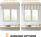 Linen Valances for Windows 1 Pcs, Light Filtering Textured Farmhouse Short Small Valance Curtains Bathroom Basement Living Room Bedroom, Rod Pocket Half Over Sink, 60Wx14L Inch 60"W x 14"L (Pack of 1)