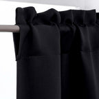 Black Valances for Windows, Small Blackout Curtains Kitchen Bedroom Living Room, Rod Pocket Privacy Modern Solid Short Window Treatment Valance Bathroom Panels, 60" Wx18 L,1 Piece 60"W x 18"L (Pack of