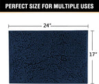 Navy Blue Bath Rug, Mat Non Slip Mats for Bathroom Floor, Rug Extra Thick Chenille 17" x 24" Absorbent Soft Shaggy Washable Dry Fast Plush Rugs Bathtubs