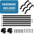 Double Curtain Rods for Windows 16.2 to 90.6 Inches 3/4 inch Diameter Adjustable Decorative Telescoping Rod with Brackets Heavy Duty Splicing Rods, Black 16.2"-90.6"