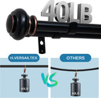 Double Curtain Rods for Windows 16.2 to 90.6 Inches 3/4 inch Diameter Adjustable Decorative Telescoping Rod with Brackets Heavy Duty Splicing Rods, Black 16.2"-90.6"