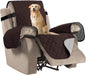 Reversible Quilted Recliner Covers Chair Cover Water Resistant Furniture Protector Washable Couch with Elastic Straps for Kids, Pets (Recliner, Brown/Beige) Brown/Beige (79" x 68")