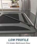-Bath Rug-Quick Dry Absorbent Rubber Backed Thin Bathroom Rugs Fit Under Door-Bath Mats for Floor Mat in Front of Sink-Shower Rug 17"X27.5" Dark Grey 1'6" x 2'3" (Rectangular)