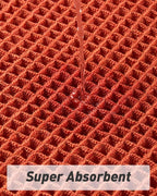 Upgraded Waffle Bath Mat, Super Absorbent Non Slip Mats for Bathroom Floor, Machine Washable Rugs with Tassels, Rubber Backed Mats, Ultra Soft, 18" x 30", Orange -