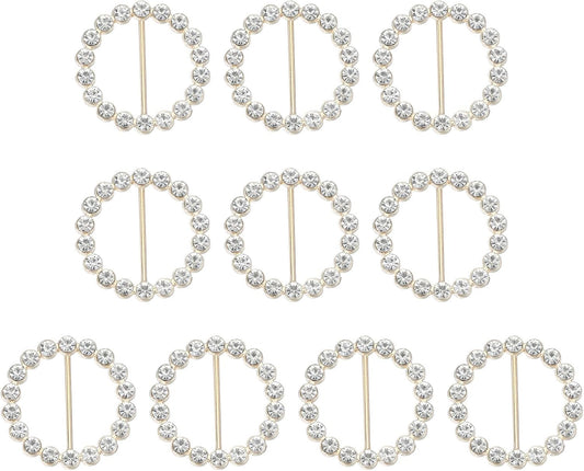 Silk Scarf Ring Clip Bling Rhinestone T-Shirt Clips Tie Waist Knotted Buckle Rings Metal Circle Buckles for Women Fashion Scarves Hat Decor Wrap Holders White -