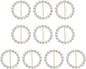 Silk Scarf Ring Clip Bling Rhinestone T-Shirt Clips Tie Waist Knotted Buckle Rings Metal Circle Buckles for Women Fashion Scarves Hat Decor Wrap Holders White -
