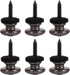6 Pieces Mushrooms Head Guitar Strap Buttons Locks Chrome (Black) Black
