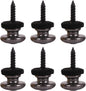6 Pieces Mushrooms Head Guitar Strap Buttons Locks Chrome (Black) Black