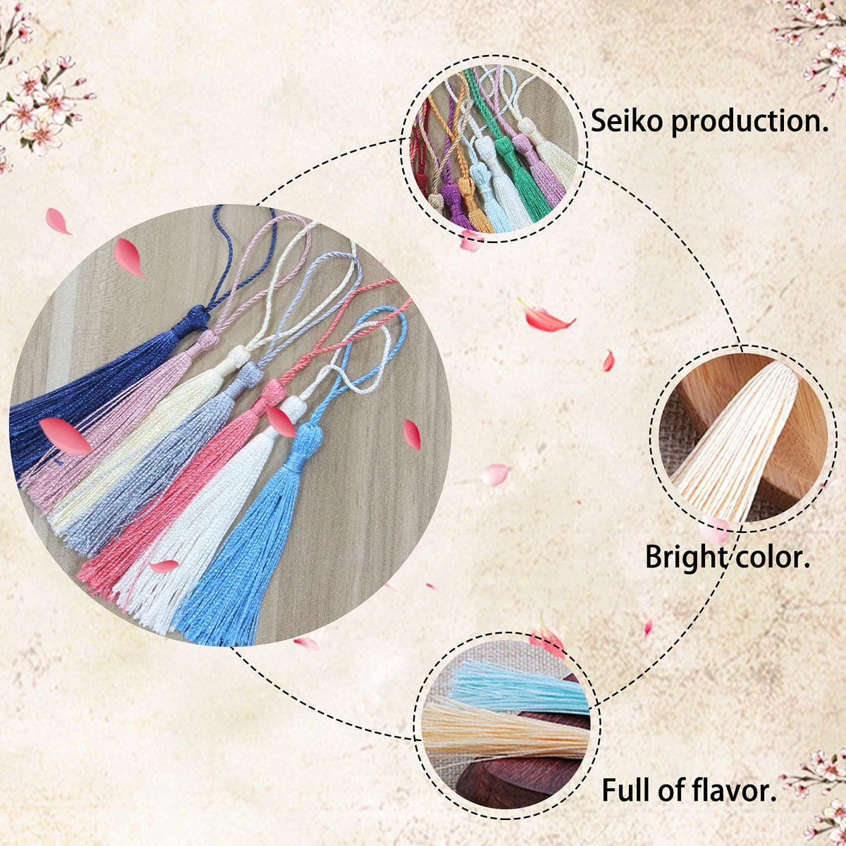 25 Pcs Handmade DIY Tassels 13cm/5 Inch Silky Soft Craft Mini for Projects, Jewelry Making, Decoration, Bookmarks (Multicolored) Multicolored