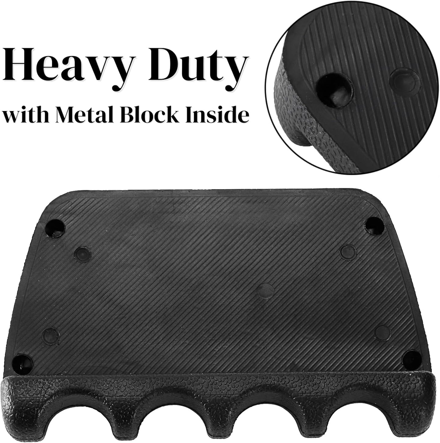4 Holes Pool Cue Holder, Portable Weighted Rack, Mini Non-slip Stick Holder Claw with 2 Chalk Holders, Heavy Duty Rest for Billiard and Table