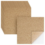 Biaungdo 10 Pcs Self Adhesive Cork Sheets, 4 X 4 Inch Cork Tile Sheet with Adhesive Backing, Square Insulation Sticky Backing Sheets for DIY Coasters, Craft Projects, Wedding Party, Wall Decor