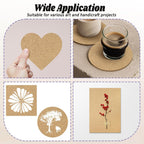 Biaungdo 10 Pcs Self Adhesive Cork Sheets, 4 X 4 Inch Cork Tile Sheet with Adhesive Backing, Square Insulation Sticky Backing Sheets for DIY Coasters, Craft Projects, Wedding Party, Wall Decor