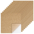 Biaungdo 10 Pcs Self Adhesive Cork Sheets, 4 X 4 Inch Cork Tile Sheet with Adhesive Backing, Square Insulation Sticky Backing Sheets for DIY Coasters, Craft Projects, Wedding Party, Wall Decor