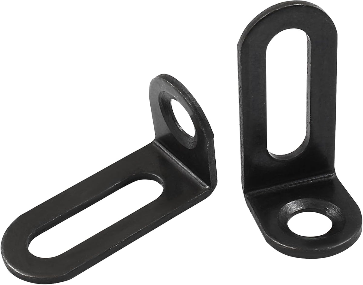 Biaungdo 12 Pcs 18x19x37mm/0.7"x0.75"x1.46" Adjustable Right Angle Brackets L-Shape Corner Brace Support Black