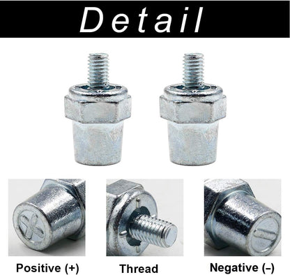 Biaungdo One Pair Zinc Alloy Battery Side Terminal Charging Posts Fit 8mm Positive (+) or Negative (-) Battery Cable terminals