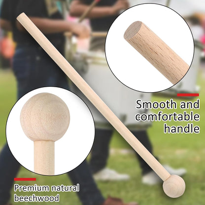 Biaungdo 4 Pack 8.7" Wood Mallets Percussion Sticks, Xylophone Mallets Sticks Glockenspiel Mallets Sticks for Xylophone Glockenspiel Chime Wood Block and Bells