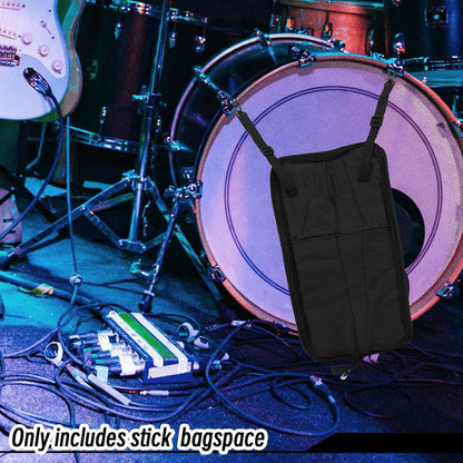 Biaungdo Drumstick Bag, Black Portable Drum Stick Bag, Small Drumstick Case Holder for Drum Mallets and Percussion Sticks