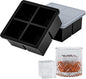 Bangp Large Ice Cube Tray for Whiskey,Silicone Ice Cube Trays 2 Pack,Large Ice Cube Molds with Leak Proof Removable Lid,Square Ice Cube Tray for Whiskey and Cocktail