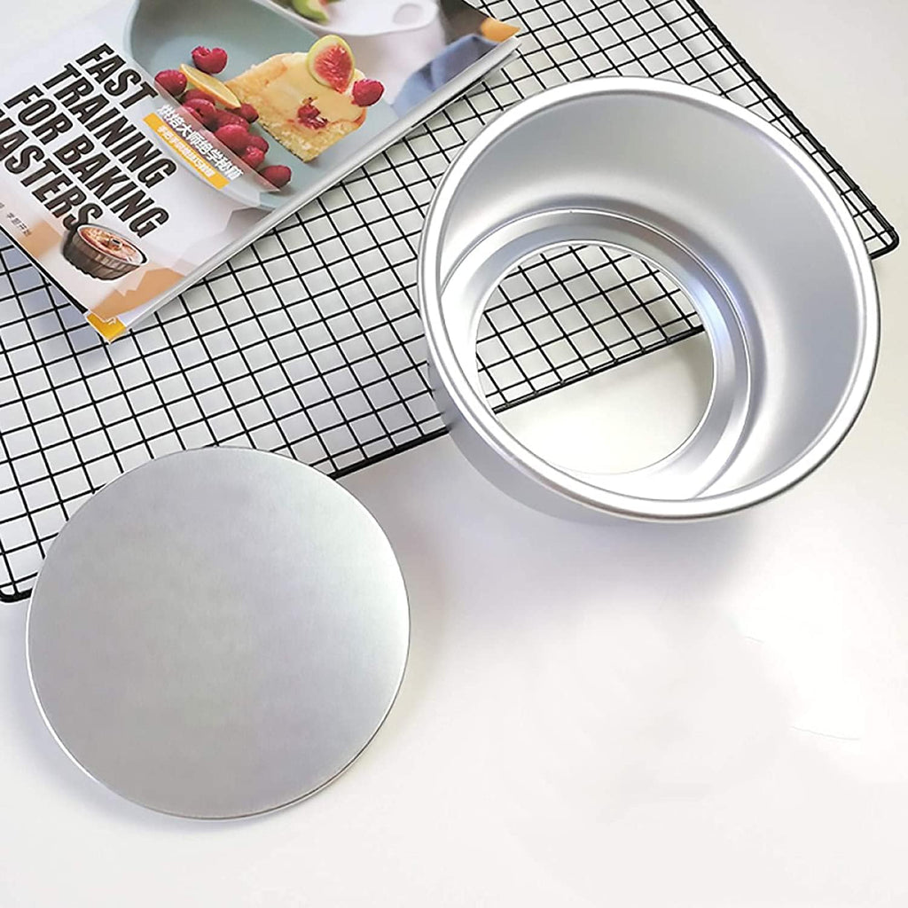 6 Inch Cake Pan Round, Small Cheesecake Pan with Removable Bottom, Chiffon Cake Mold Anodized Aluminum Baking Pan