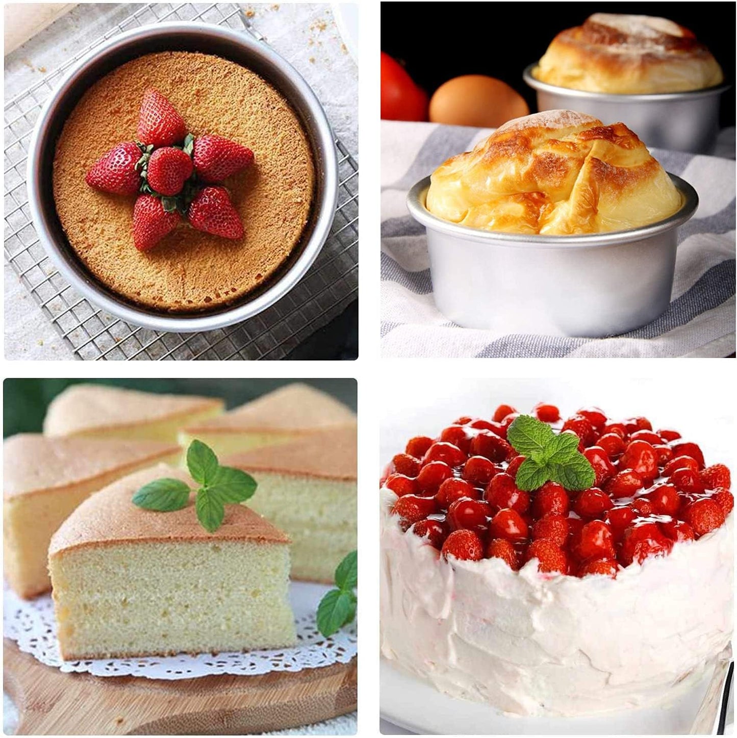 6 Inch Cake Pan Round, Small Cheesecake Pan with Removable Bottom, Chiffon Cake Mold Anodized Aluminum Baking Pan