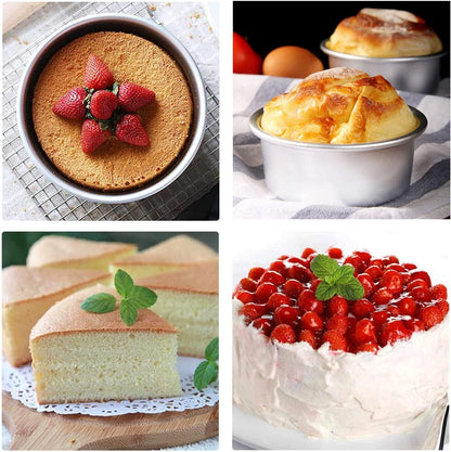 6 Inch Cake Pan Round, Small Cheesecake Pan with Removable Bottom, Chiffon Cake Mold Anodized Aluminum Baking Pan