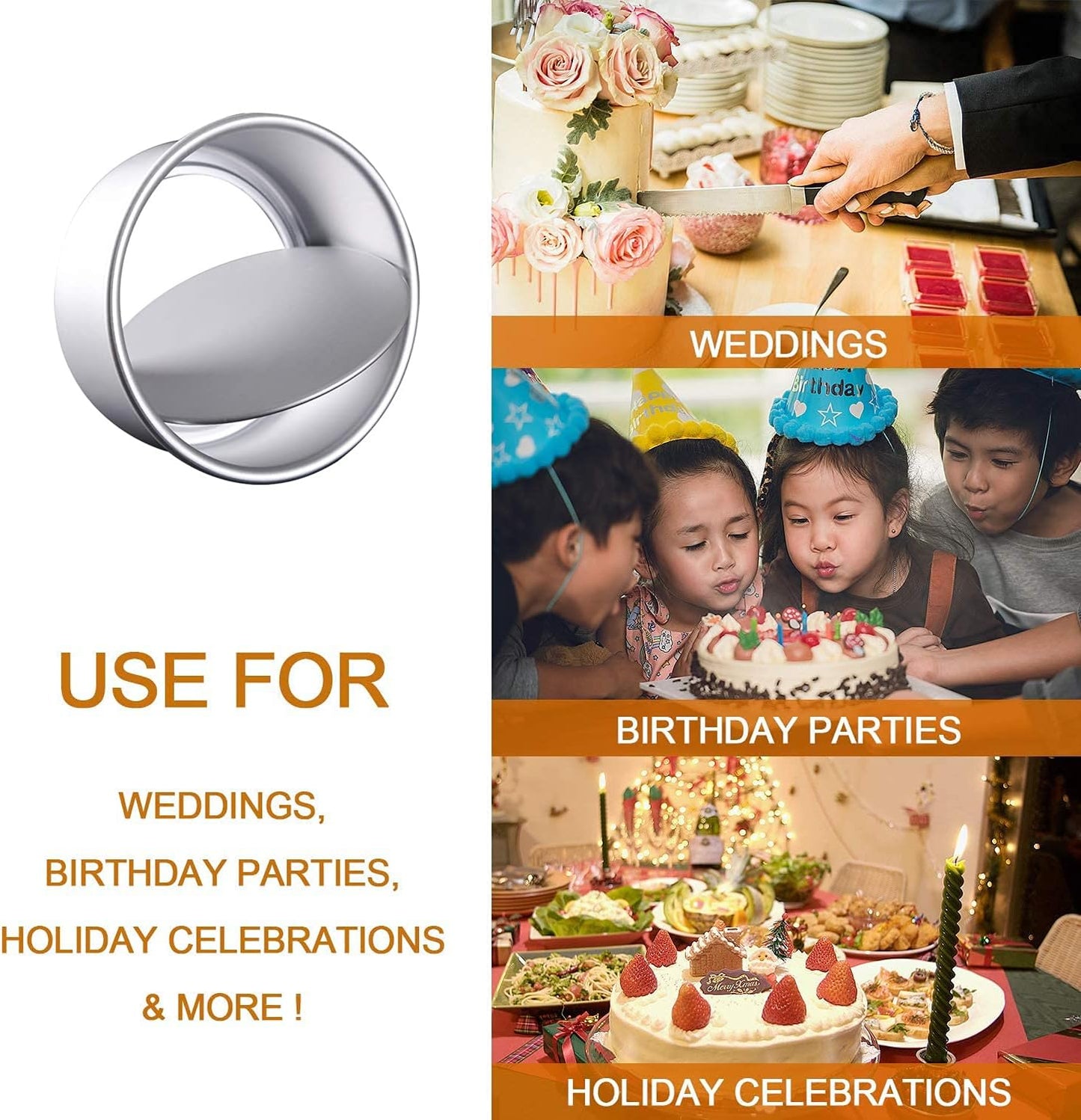 6 Inch Cake Pan Round, Small Cheesecake Pan with Removable Bottom, Chiffon Cake Mold Anodized Aluminum Baking Pan