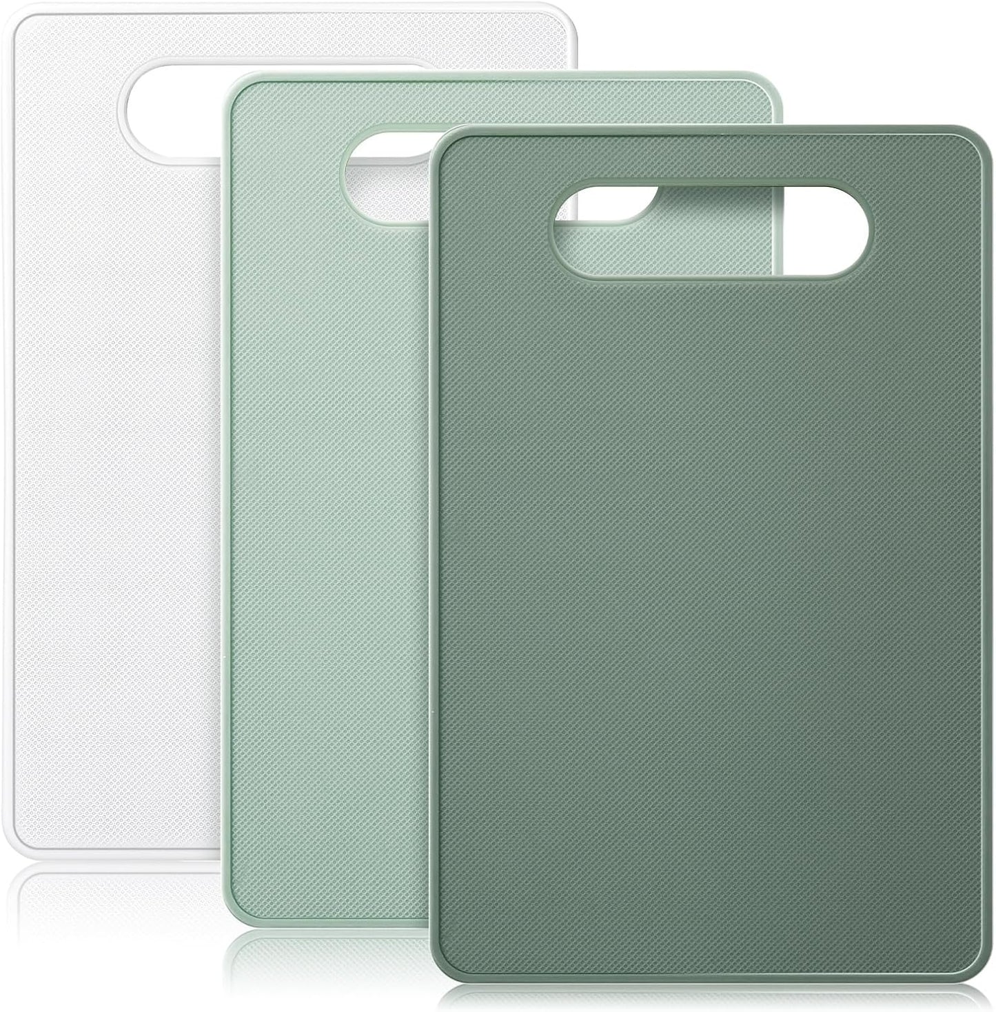 3 Pcs Small Cutting Boards for Small Kitchen, Thin Plastic Cutting Board Set with Easy Grip Handle, Space Saving Colorful Boards for Apartment, RV, Meat, Vegetables