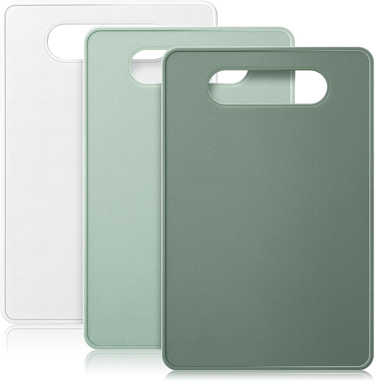 3 Pcs Small Cutting Boards for Small Kitchen, Thin Plastic Cutting Board Set with Easy Grip Handle, Space Saving Colorful Boards for Apartment, RV, Meat, Vegetables