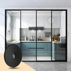 Biaungdo 134 Inch Flexible Shower Door Magnetic Strip, 1 Roll Insert Shower Door Replacement Seal Strip Waterproof Long Shower Door Strip for Framed Semi Framed Swinging Glass Shower Doors, Black