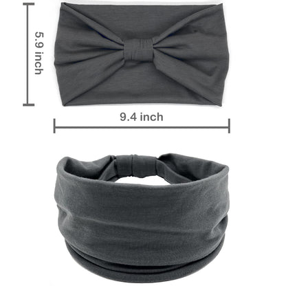 Wide Headbands or Women, Neutral Knotted Head Wraps Turbans, Large Arican Style Head Bands Hair Accessories, 6 Pack