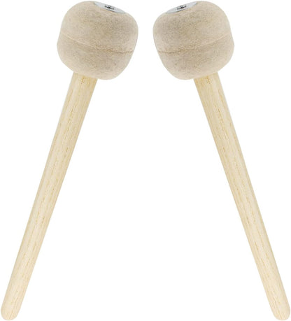Biaungdo 2 Pack Drum Mallet, 13" Wool Felt Drum Stick, Bass Drum Mallet Drum Stick, Anti-slip Bass Percussion Sticks, Beige