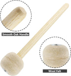 Biaungdo 2 Pack Drum Mallet, 13" Wool Felt Drum Stick, Bass Drum Mallet Drum Stick, Anti-slip Bass Percussion Sticks, Beige